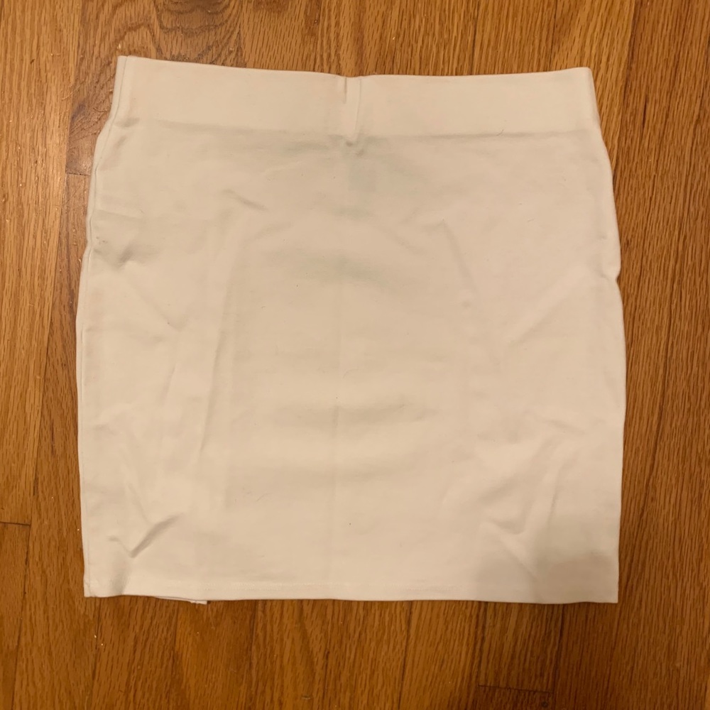 Basic MEDIUM white tube skirt mini slit forever 21